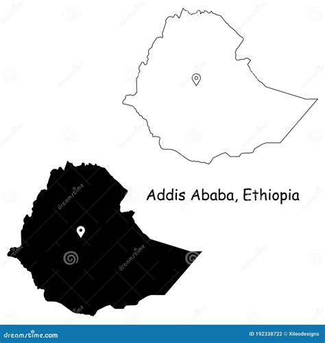 Addis Ababa Ethiopia Detailed Country Map With Location Pin On Capital