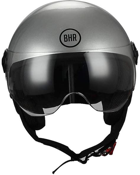 Motorcycle Helmet Demi Jet Domed Visor Bhr 801 Silver For Sale Online
