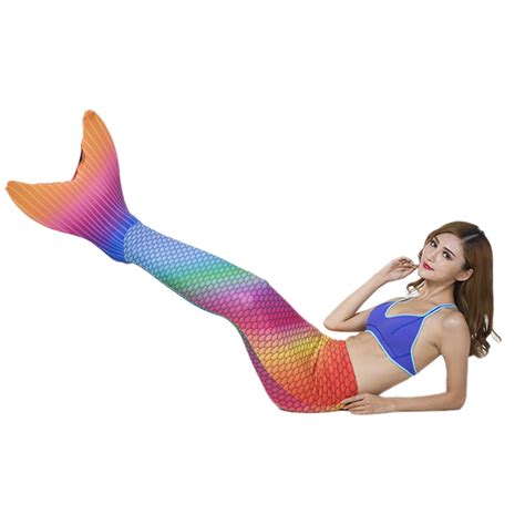 Adult Women Mermaid Tail Swimwear Swimsuit With Monofin Swim Fin For