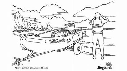 Sheets Colouring Activity Rnli Lifeguard Beach Posters