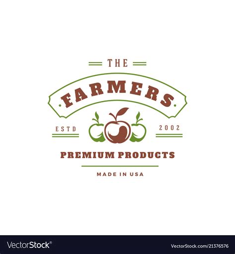 Farmers Market Logo Template Royalty Free Vector Image