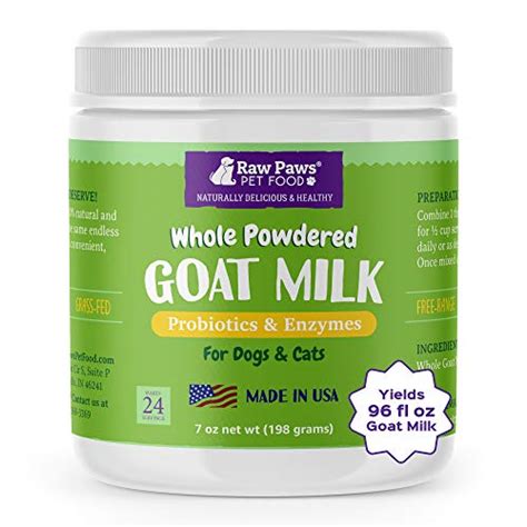 Gently stir or shake 1 part powered gme into 2 parts warm water (a part is a teaspoon, tablespoon or cup). Raw Paws Whole Goat Milk Powder for Dogs and Cats, 7-oz ...