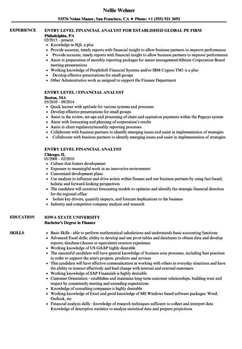 Entry Level Financial Analyst Resume Mt Home Arts