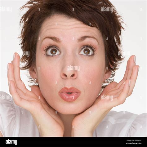 Woman Pursing Lips Stock Photo Alamy