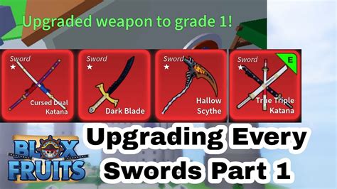 Upgrading Every Swords In Blox Fruits Part 1 Youtube