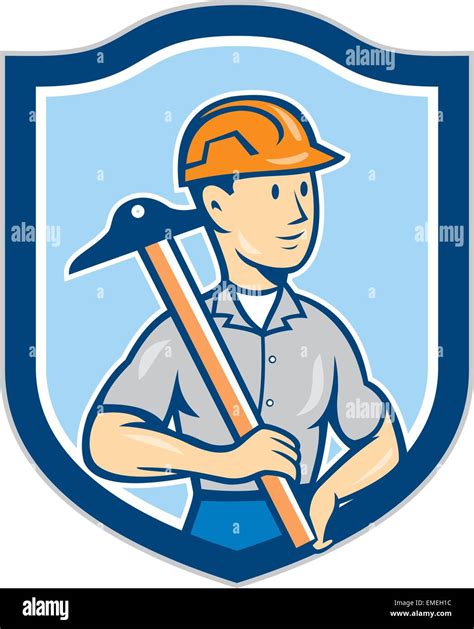 Engineer Architect T Square Shield Cartoon Stock Vector Image And Art Alamy