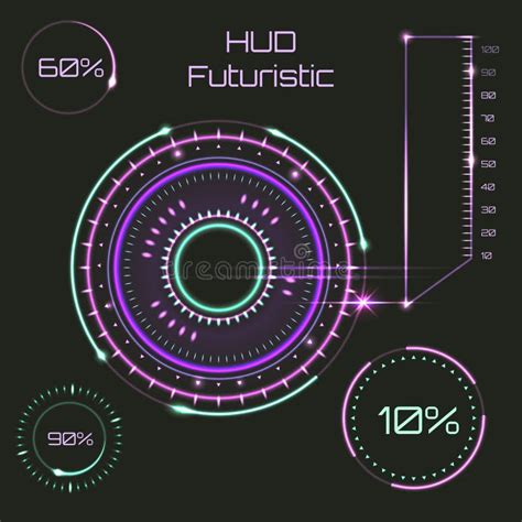 Futuristic Hud Interface Ui Ux Design Big Set Of Infographic Elements