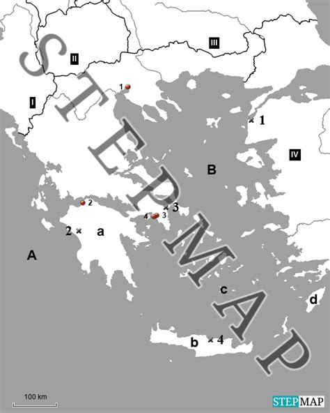 StepMap Griechenland Topografie Test Landkarte für Griechenland