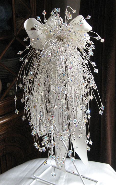 Handmade Swarovski Ab Cascading Crystal Bouquet Crystal Bouquet