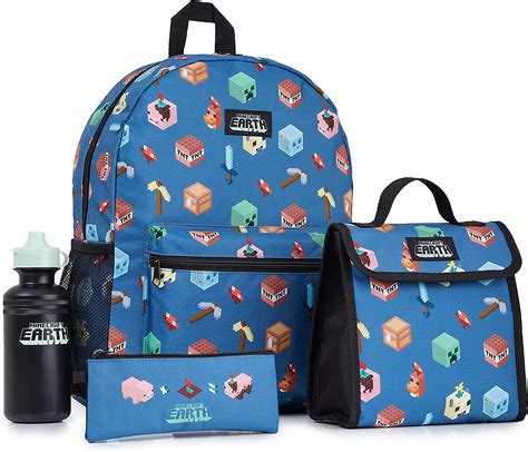 Minecraft School Backpack Boys Kids Backpack Pencil Case Lunch Bag