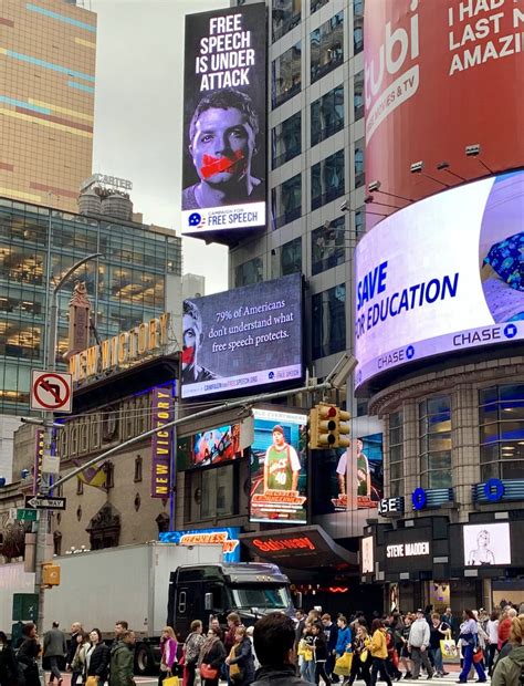 See Our Free Speech Billboards In Times Square Campaign For Free