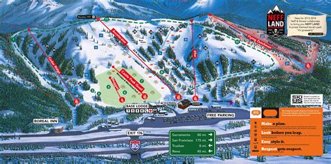 California Ski Maps Boreal Ski Resort Trail Map
