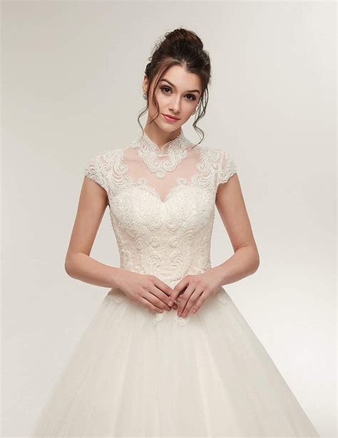 Buy from us and stop overpaying right now. Onlybridal Women's Wedding Dress Lace Tulle Halter High ...