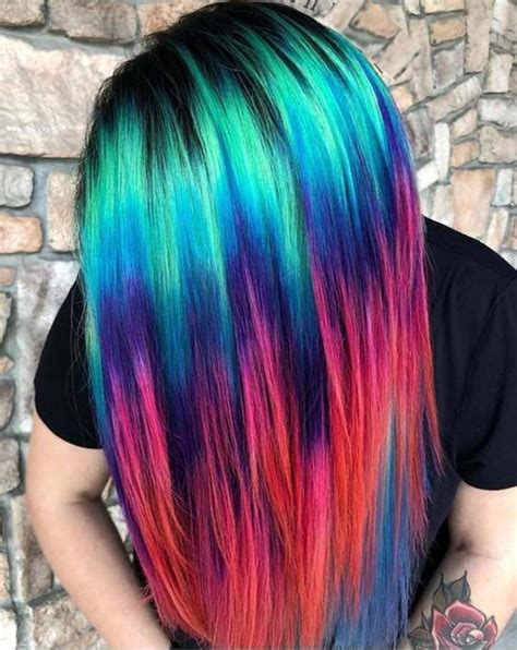 Stunning Multi Colored Long Hair For Celebrities Dimensional Hair