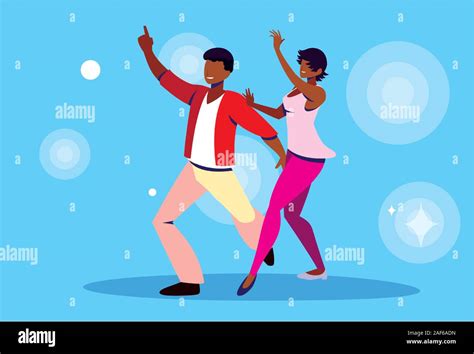 Couple Of People Dancing In Nightclub Party Dancing Club Music And Nightlife Vector