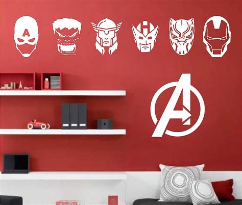Large Nimmy Home Decor Marvel Studio Icon Avengers Vinyl Wall