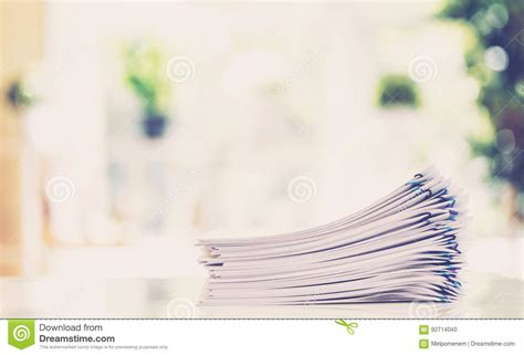 Pile Of Papers Organized With Paper Clips Stock Photo Image Of Office