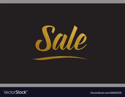 Sale Gold Word Text Typography Royalty Free Vector Image