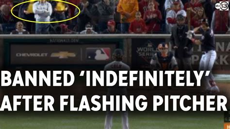 Women Flash Pitcher During Game 5 Of World Series Youtube