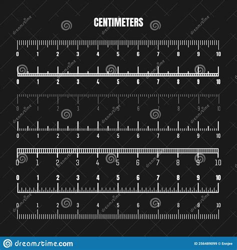 Realistic White Centimeter Scale For Measuring Length Or Height