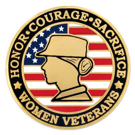 Pinmarts Female Women Veteran American Flag Military Enamel Lapel Pin