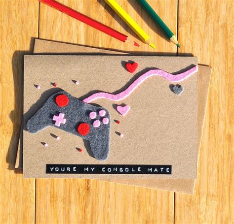 Gamer Valentines Day Card Console Valentines Card Nerdy Cards