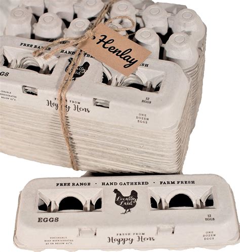 25 Egg Cartons Adorable Printed Design For Farm Fresh Eggs Recycled