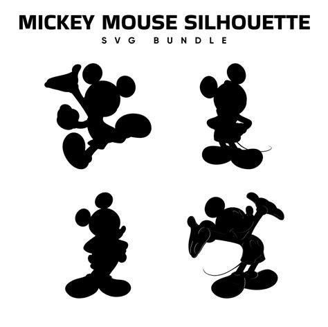 Mickey Mouse Head Silhouette Vector Svg And Png Digital Download Svg