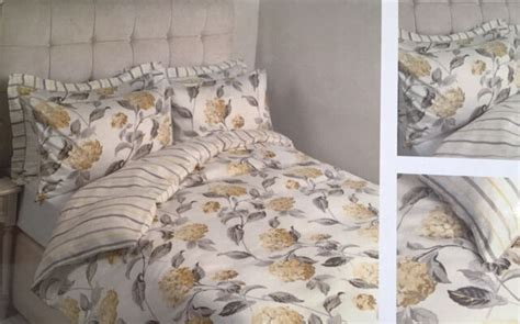 Laura Ashley Hydrangea Camomile Double Duvet Cover 2 Matching