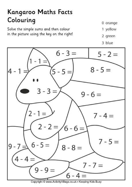 This will include a downloadable pdf file. Kangaroo Maths Facts Colouring Page
