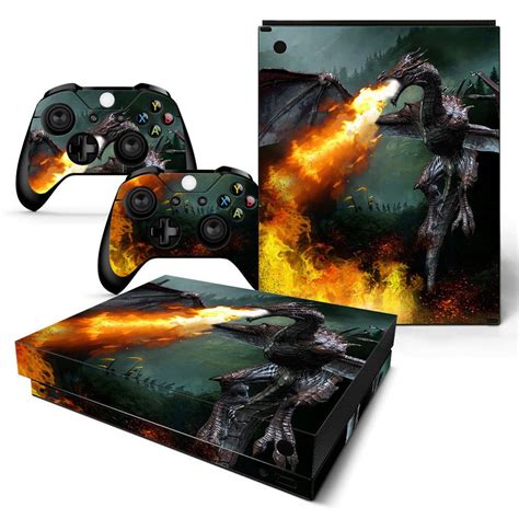 Details About Xbox One X Console Skin Decal Sticker Dragon Fire 2
