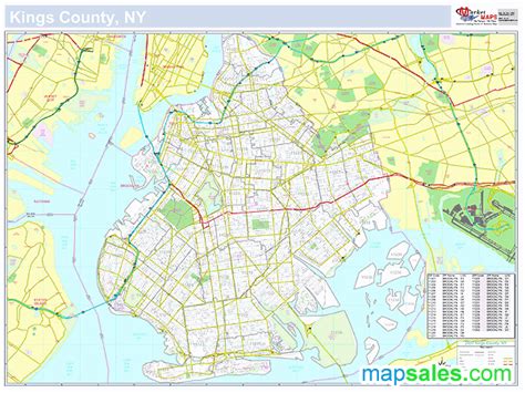 Kings Ny County Wall Map By Marketmaps Mapsales