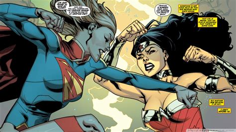 Supergirl Wonder Woman Fight Ultra Hd Desktop Background Wallpaper For