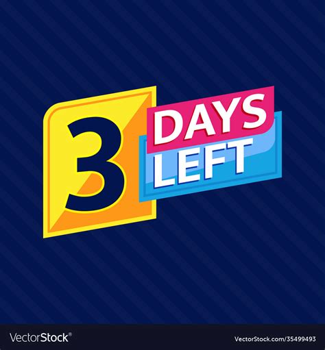 3 Days Left Countdown Banner Royalty Free Vector Image