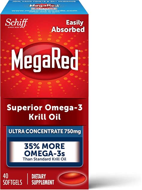 Buy Omega 3 Krill Oil 750mg Supplement Megared Ultra Concentration 40