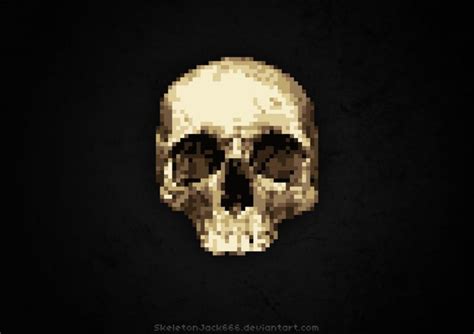 Pixelskullbyskeletonjack666 Doodle Art Designs Skull Art Skull