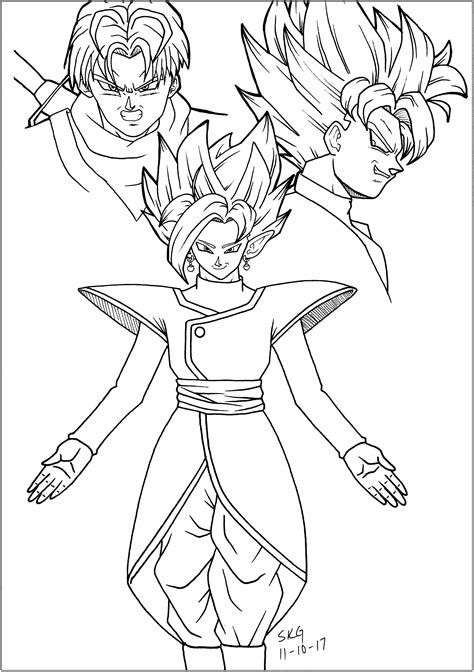 Maybe you would like to learn more about one of these? Black Goku , Trunks and Zamasu - Dragon Ball Z Kids Coloring Pages