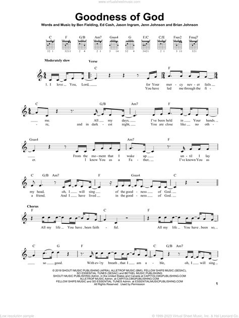 Goodness Of God Sheet Music For Guitar Solo Chords Pdf