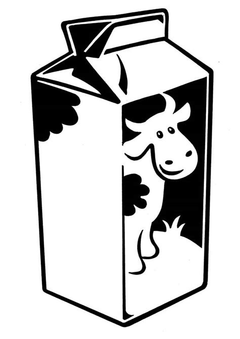 Milk Carton With Cow Picture Coloring Page Netart