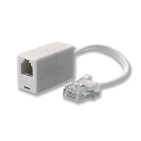 The term plug refers to the cable or male end of the connection while the term jack refers to the port or female end. Telecom Line Adaptor - RJ45 plug to RJ11 socket | Adept ...