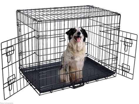 30 2 Doors Wire Folding Pet Crate Dog Cat Cage Suitcase Kennel