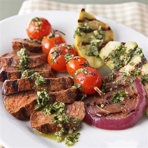 Steak And Vegetables With Chimichurri Sauce Recipe Eatingwell