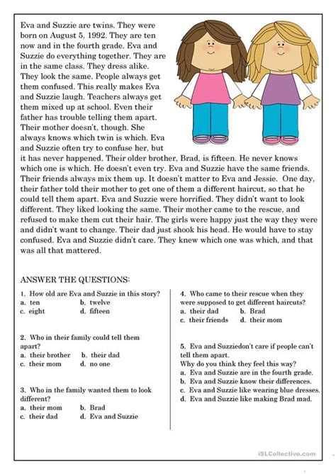The reading comprehension passages below include 9th and 10th grade appropriate reading passages and related questions. Reading Comprehension for beginner and Elementary Students 9 worksheet - Free ESL printable ...