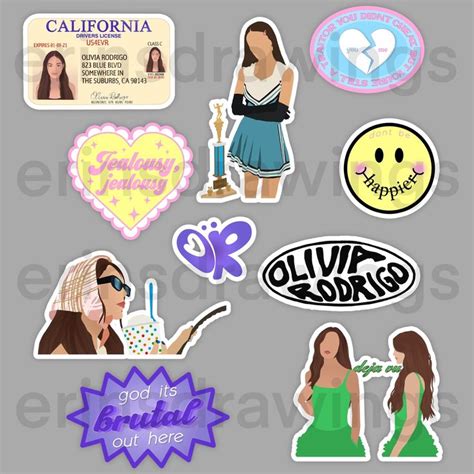 SOUR Olivia Rodrigo Sticker Pack Etsy Pegatinas Bonitas Imprimir