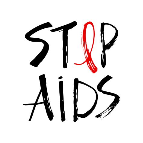 Stop Aids Handwritten Text Brush Lettering Poster World Aids Awareness Day Prevention New Hiv