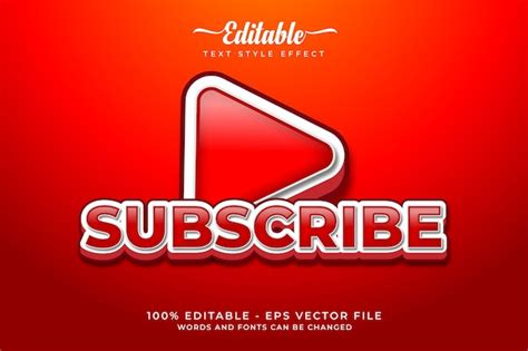 Premium Vector Text Effect Subscribe With Button