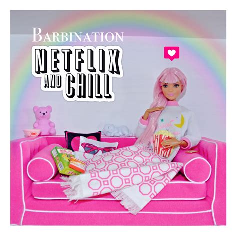 netflix and chill 😏 barbie barbination cute pink living relax series couch room home