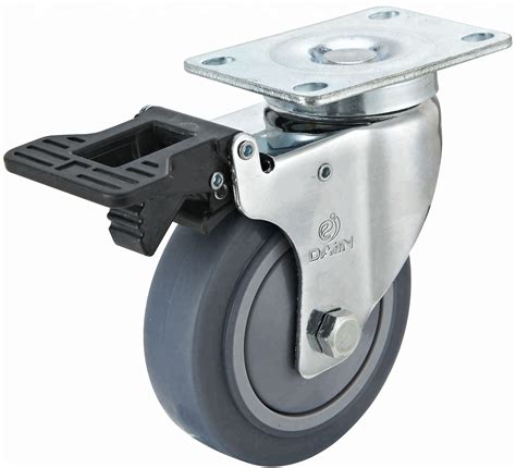 Medium Duty Swivel Thermoplastic Rubber Caster Wheels Dajin Caster