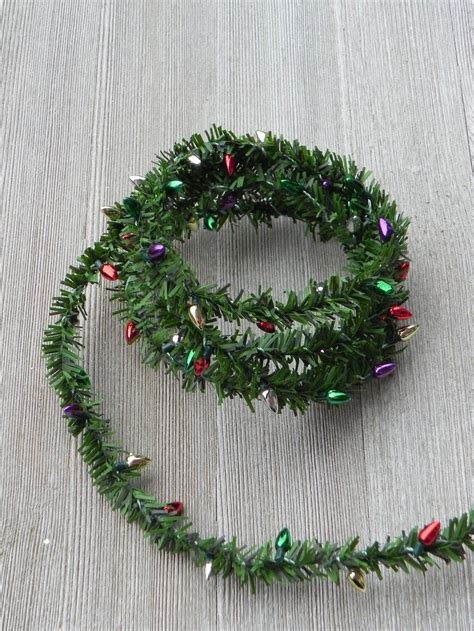 Miniature Christmas Garland Artificial Pine Wired Roping With Etsy