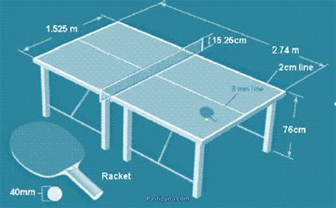 berapakah ukuran berat bola tenis meja
